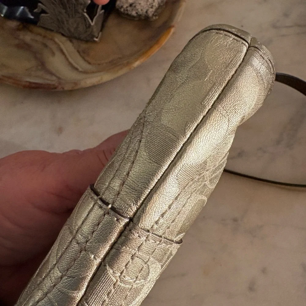 Coach Signature Metallic Wristlet - Picture 13 of 16